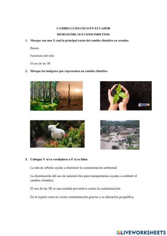 Cambio climatico en Ecuador