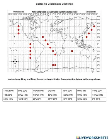 Mapping Coordinates Battleship Exercise