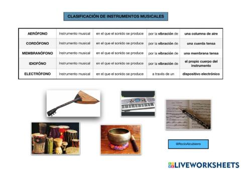 Clasificación de instrumentos