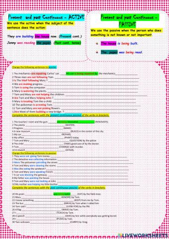 Passive present cont and pasyt cont