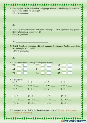 Įvairūs uždaviniai