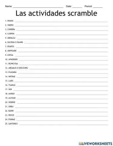 Las actividades scramble