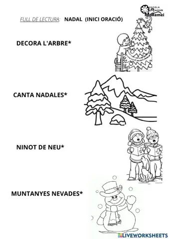 Full de lectura :nadal (inici oració)