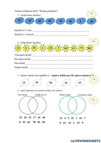 TND Skaitļu grupēšana