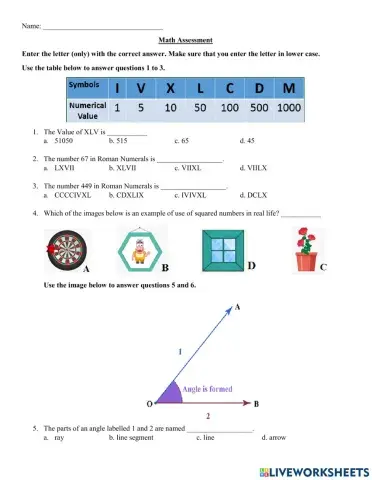 Cycle 2 Math 1 Assessment 1