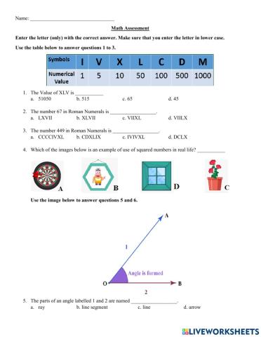 Cycle 2 Math 1 Assessment 1