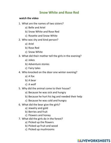 Snow White and Rose Red