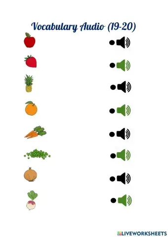 Fruits and vegetables