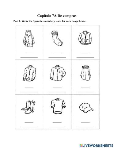 Realidades 1 Ch 7A De compras