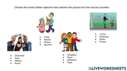 Italian Multiple Choice Game