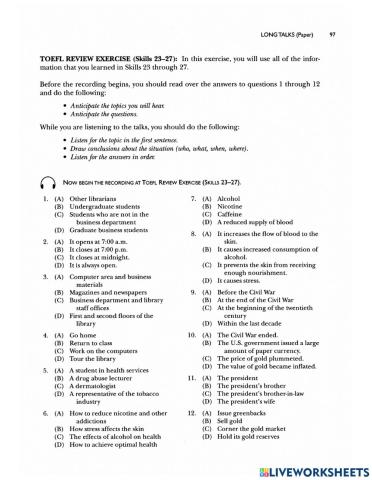 Toefl review exercise skills 23-27
