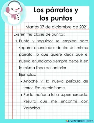 El párrafo y el punto.