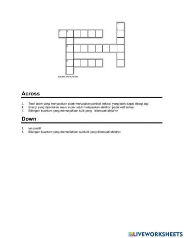 Crossword puzzle KIMIA