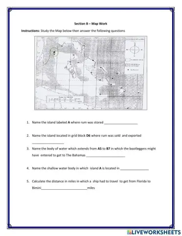 Prohibition & Bootlegging Map Work