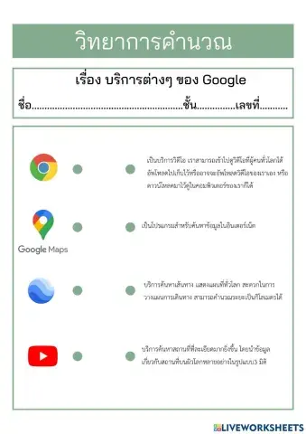 บริการต่างๆของ Google