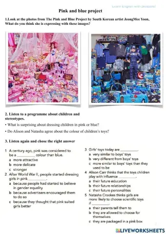 Listening: PInk and blue project