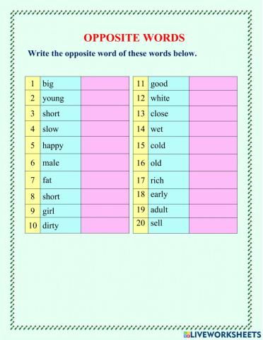 Su - thanh văn - oppostite words