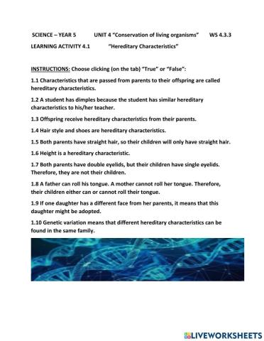 Human hereditary characteristics