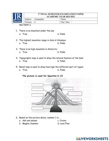 Geo semester test P6