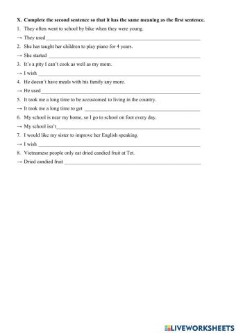 Exercise 10 - unit 4 -grade 9