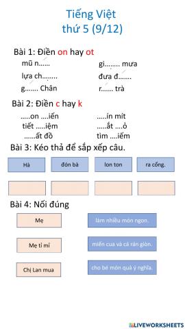Tiếng Việt thứ 5(9-12)