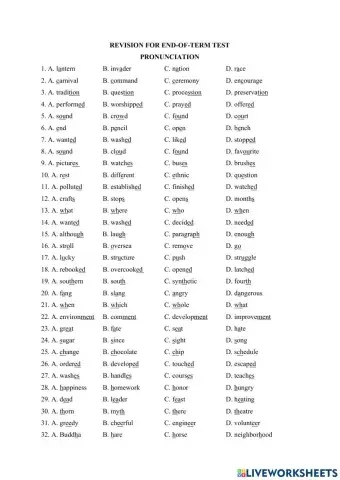 G8 - pronunciation review