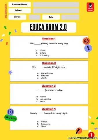 4º ud2 cuestionario 1 inglés