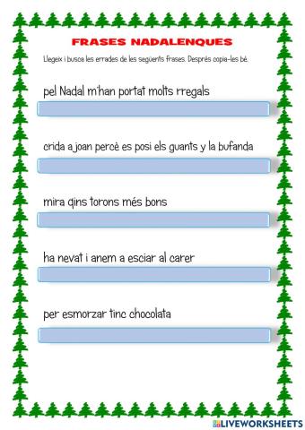 Correcció d'errors - Frases nadalenques