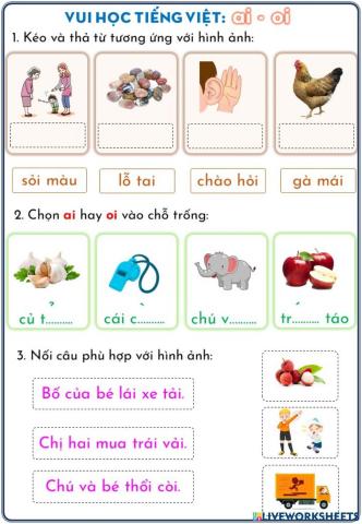 Phiếu ôn tập ai, oi
