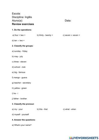 Exercício de Revisão