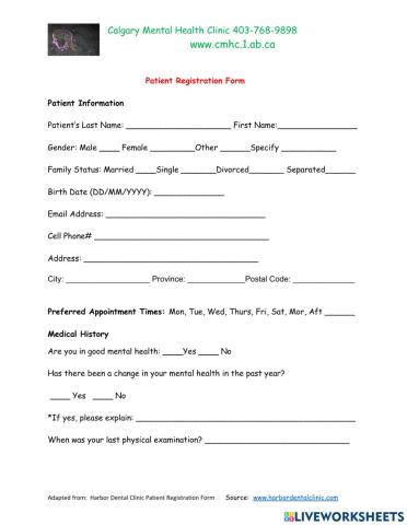 Medical Registration Form