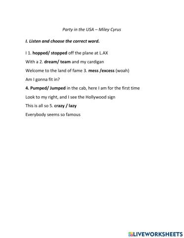 Party in the Usa - Miley Cyrus