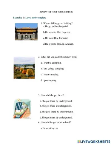 Review the first term 3 ( grade 5)