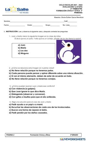 Evaluación mensual FOCYE