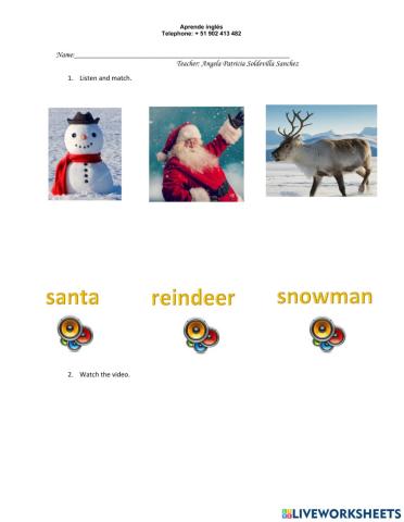 Christmas: santa, snowman, reindeer