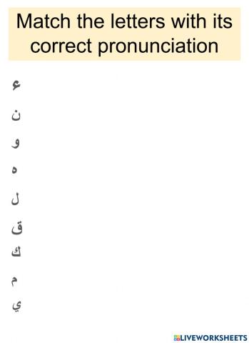 Pronunciation of arabic letters