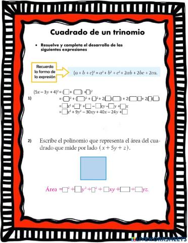 Cuadrado de un trinomio