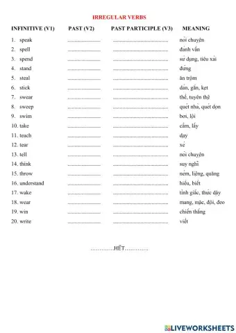 Irregular Verbs 5