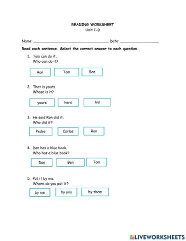 Reading unit i-d