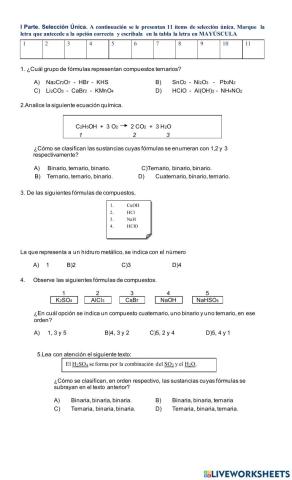 Clasificación y Nomenclatura Binarios