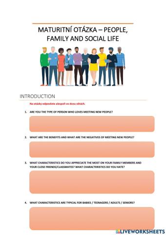 Maturitní otázka-People, Family and Social life