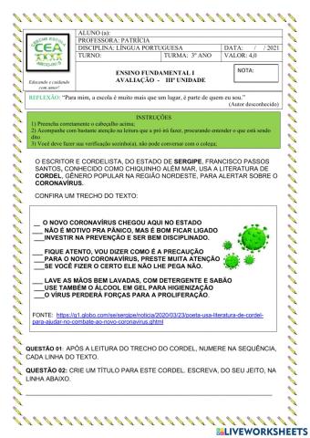 Avalição de português