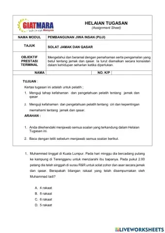 Solat jamak dan qasar