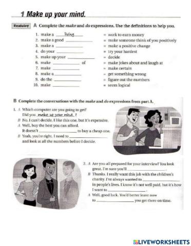 Do and make vocabulary