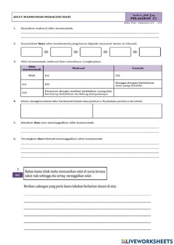 Pelajaran 21 sifat mazmumah meracuni hati