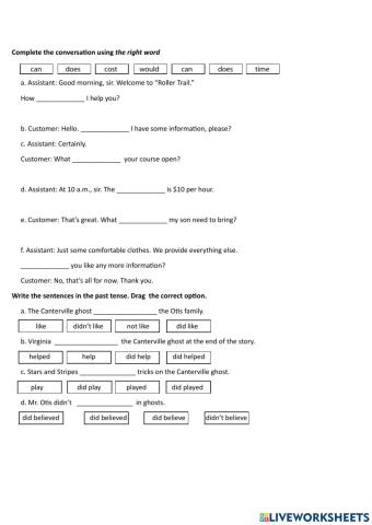 Shopping Language and Simple Past