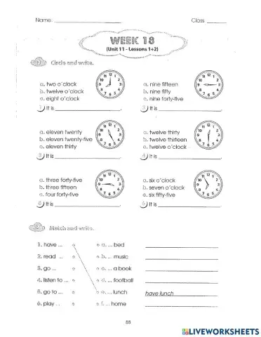 Unit 11: What time is it?