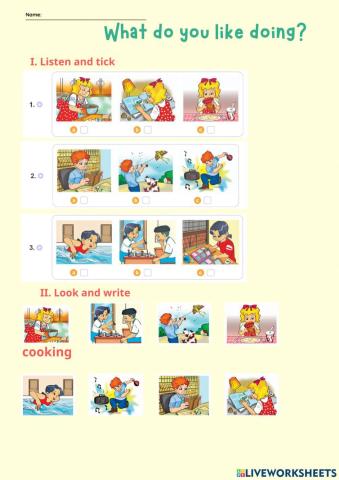 Unit 7 What do you like doing? Lesson 1