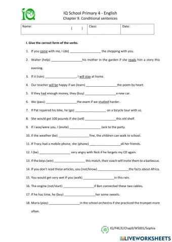 First and second Conditionals