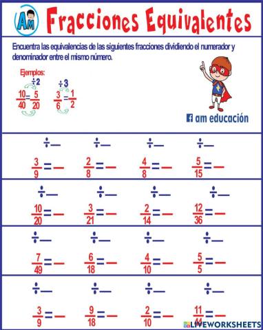 Fracciones equivalentes